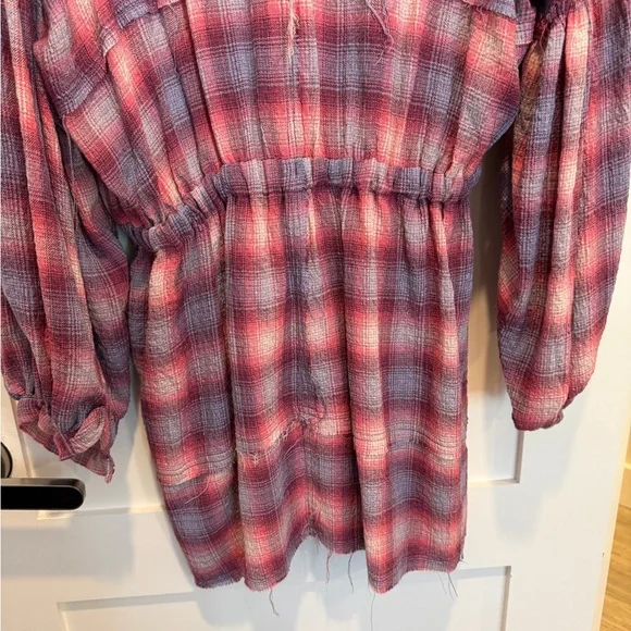 We The Free Pink and Gray Plaid Shirt - Picture 9 of 9